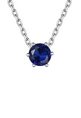 catchy silver round rolo chain September birthstone baby necklace